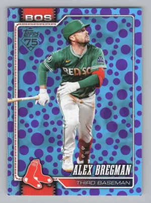 Alex Bregman 2026 Topps Holiday Polka Dots Purple / Blue Red Sox
