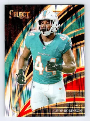 Chop Robinson 2025 Panini Select Black and Red Prizm Shock Dolphins