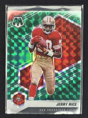 Jerry Rice 2021 Panini Mosaic Prizm Green San Francisco 49ers