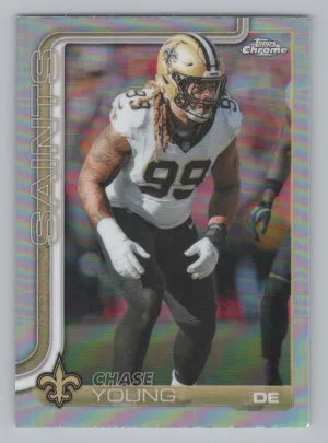 Chase Young 2025 Topps Chrome Refractor New Orleans Saints