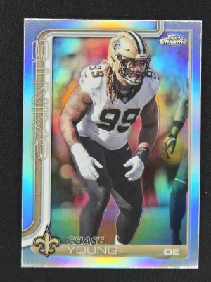 Chase Young 2025 Topps Chrome Refractor New Orleans Saints