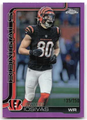 Andrei Iosivas 2025 Topps Chrome Pink Refractor #/250 Cincinnati Bengals