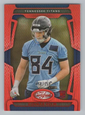 Gunnar Helm RC 2025 Panini Certified Mirror Orange #/150 Tennessee Titans