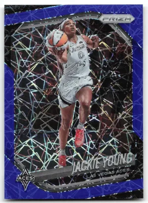 Jackie Young 2025 Panini Prizm WNBA Blue Velocity Prizm Aces