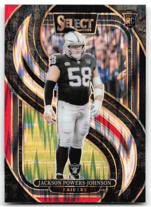 Jackson Powers-Johnson Rookie 2024 Panini Select Black & Red Prizm Shock Raiders