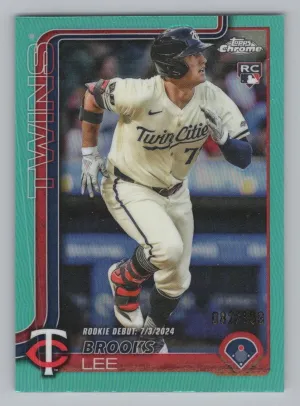 Brooks Lee RC 2025 Topps Chrome Update Aqua Refractors #/199 Minnesota Twins