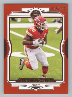 Clyde Edwards-Helaire 2021 Panini Legacy Red #/299 Kansas City Chiefs
