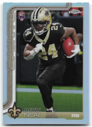 Devin Neal Rookie 2025 Topps Chrome Refractor New Orleans Saints