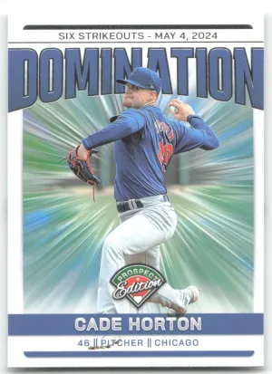 Cade Horton 2024 Panini Prospect Edition Domination Chicago Cubs