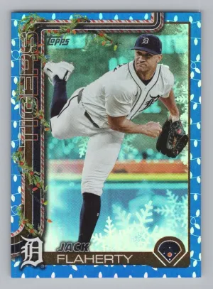 Jack Flaherty 2025 Topps Holiday Blue Metallic Holiday Lights Detroit Tigers