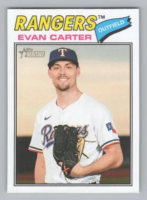 Evan Carter 2026 Topps Heritage Texas Rangers