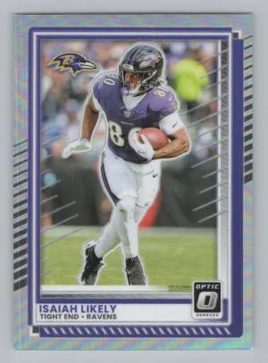 Isaiah Likely 2025 Donruss Optic Holo Baltimore Ravens