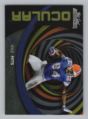 Kyle Pitts 2021 Wild Card Alumination Ocular Single Swirl Yellow Florida Gators