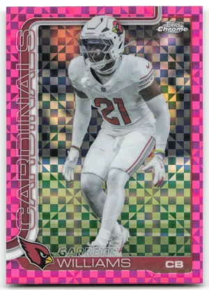 Garrett Williams 2025 Topps Chrome Pink X-Fractor Arizona Cardinals