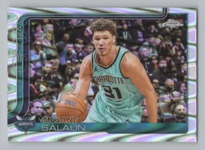 Tidjane Salaün 2025-26 Topps Chrome RayWave Refractor Charlotte Hornets
