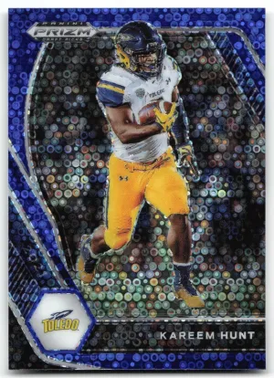 Kareem Hunt 2021 Panini Prizm Draft Picks Collegiate Blue Circles Toledo Rockets
