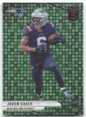 Javon Baker RC 2024 Donruss Elite Green Disco New England Patriots