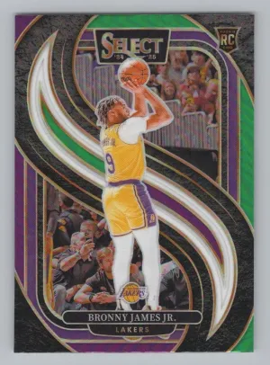 Bronny James Jr. Rookie 2024-25 Panini Select Green White Purple Prizm Lakers