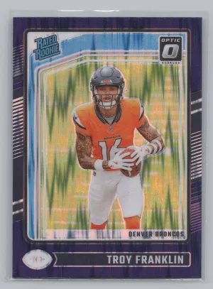 Troy Franklin Rookie 2024 Donruss Optic Purple Shock Denver Broncos