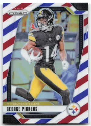 George Pickens 2024 Panini Prizm Red White and Blue Pittsburgh Steelers