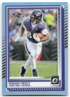 Isaiah Likely 2025 Donruss Optic Holo Baltimore Ravens