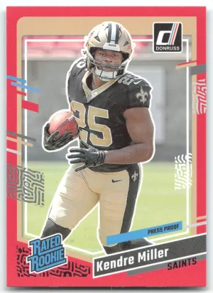 Kendre Miller Rookie 2023 Donruss Press Proof Red New Orleans Saints