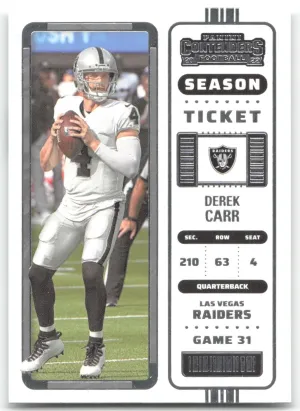 Derek Carr 2022 Panini Contenders Raiders