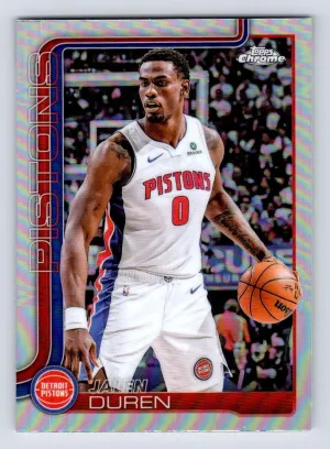 Jalen Duren 2025-26 Topps Chrome Refractor Detroit Pistons