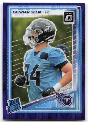 Gunnar Helm Rookie 2025 Donruss Optic Purple Shock Tennessee Titans