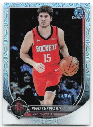 Reed Sheppard 2025-26 Bowman Chrome Mojo Refractor Rockets