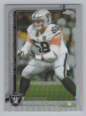 Jackson Powers Johnson 2025 Topps Chrome Refractor Las Vegas Raiders