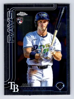 Jake Mangum RC 2025 Topps Chrome Update Tampa Bay Rays