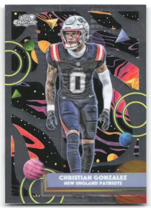 Christian Gonzalez 2025 Topps Chrome Cosmic New England Patriots