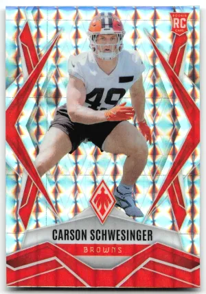 Carson Schwesinger Rookie 2025 Panini Phoenix Silver Pyramids Prizm Browns