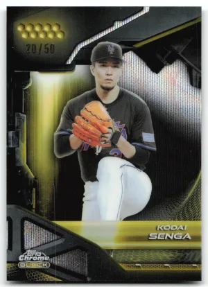 Kodai Senga 2026 Topps Chrome Black Gold Wave Refractors #/50 New York Mets