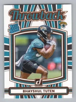 Bhayshul Tuten 2025 Donruss Rated Rookies Throwback Jaguars