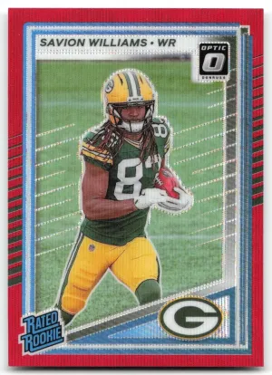 Savion Williams Rookie 2025 Donruss Optic Rated Rookies Preview Red Wave Packers