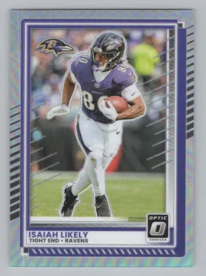 Isaiah Likely 2025 Donruss Optic Holo Baltimore Ravens