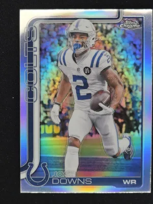Josh Downs 2025 Topps Chrome Refractor Indianapolis Colts