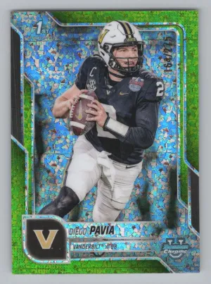 Diego Pavia 2025 Bowman University Chrome Lime Green Mini-Diamond #/275