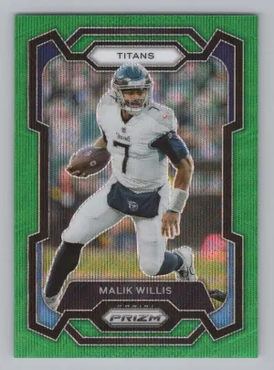 Malik Willis 2023 Panini Prizm Green Wave Titans