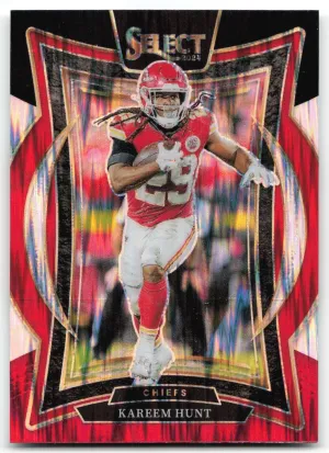 Kareem Hunt 2024 Panini Select Black & Red Prizm Shock Kansas City Chiefs