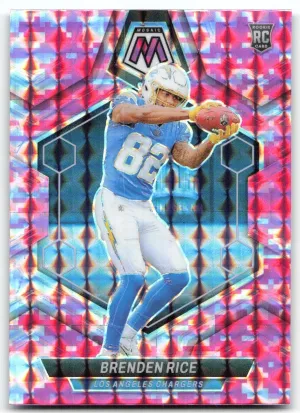 Brenden Rice 2024 Panini Mosaic Mosaic Camo Pink Chargers