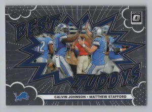 Calvin Johnson / Matthew Stafford 2025 Donruss Optic Best Tuddys Detroit Lions