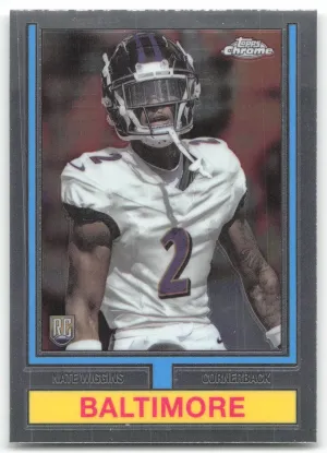 Nate Wiggins Rookie 2024 Topps Chrome 1974 Topps Football Baltimore Ravens