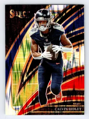 Calvin Ridley 2025 Panini Select Black and Red Prizm Shock Titans