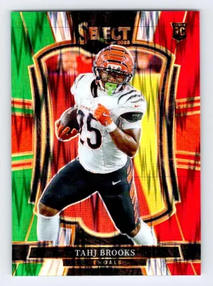Tahj Brooks Rookie 2025 Panini Select Green and Red Prizm Shock Bengals