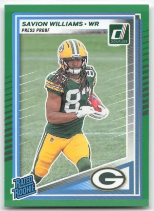 Savion Williams Rookie 2025 Donruss Press Proofs Green Green Bay Packers