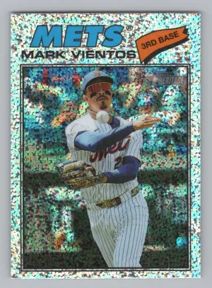 Mark Vientos 2026 Topps Heritage Chrome Silver Sparkle Refractors New York Mets