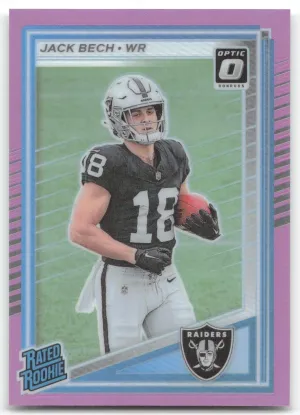 Jack Bech Rookie 2025 Donruss Optic Rated Rookies Preview Pink Raiders